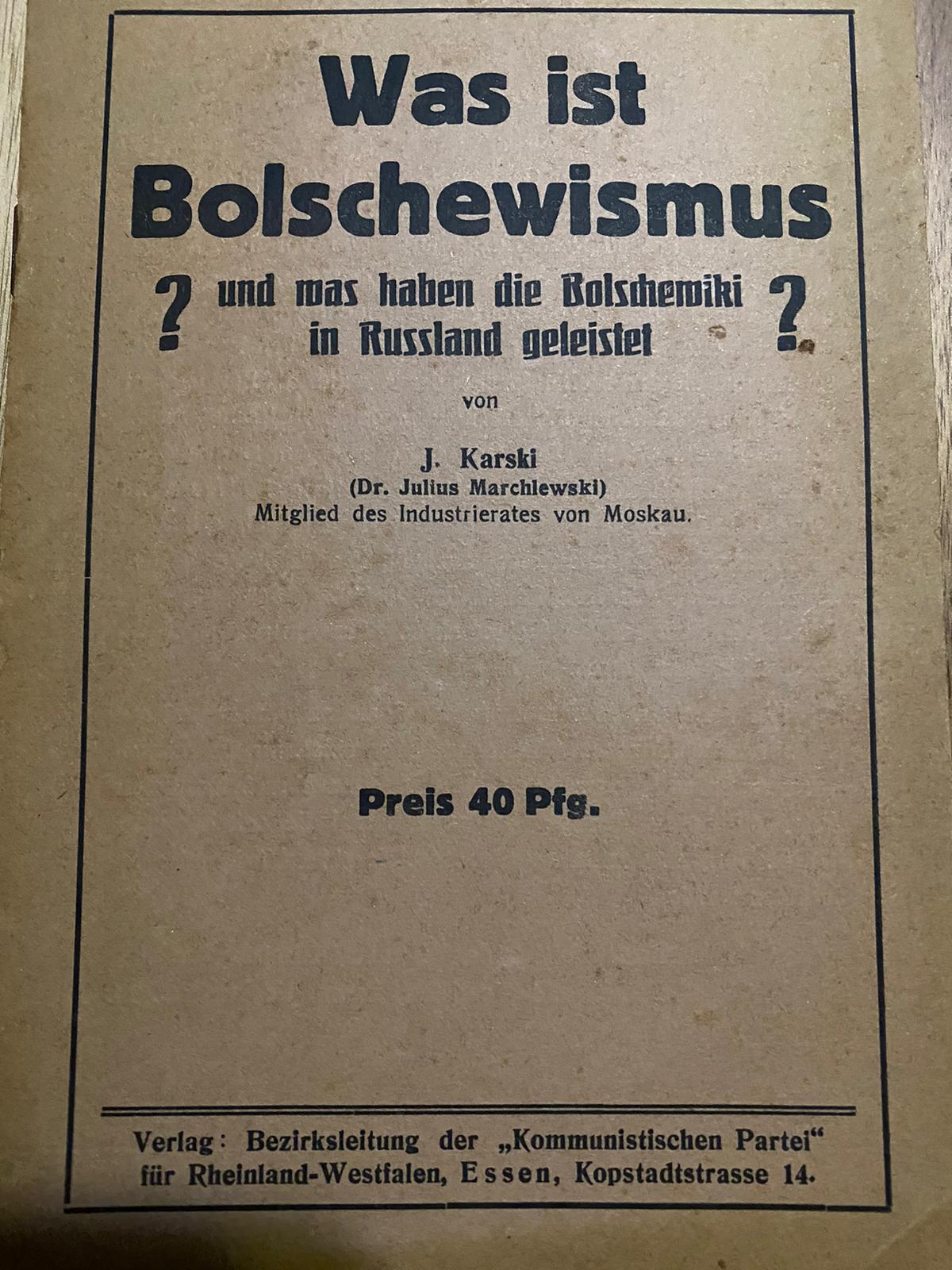 Karski (Julian Marchlewski): What is Bolshevism?